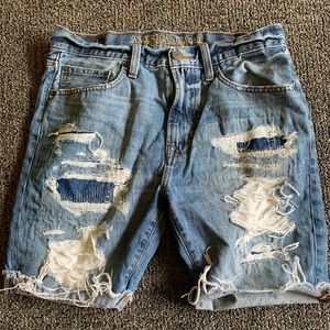 Men Stitched Jean Shorts Size 31
